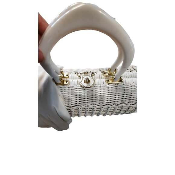 Vintage Simon by Ernest Blum Woven Purse Hong Kong with Pair Vintage White Glove - Picture 2 of 16